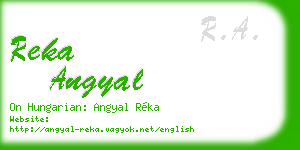 reka angyal business card